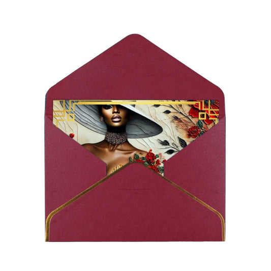 Wedding Golden Edge Greeting Cards (Horizontal)