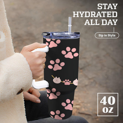 Pet 40 oz Tumbler With White Handle 40oz Tumbler with White Handle