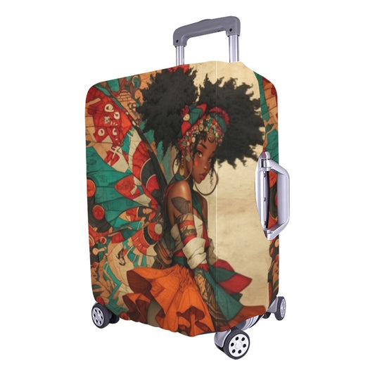 AfroCentric Butterfly Winged Ballerinas Luggage Cover/ Large 26"-28" Luggage Cover/Large 26"-28"