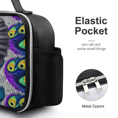 PU Leak-proof Lunch Bag with Detachable Buckled Handle