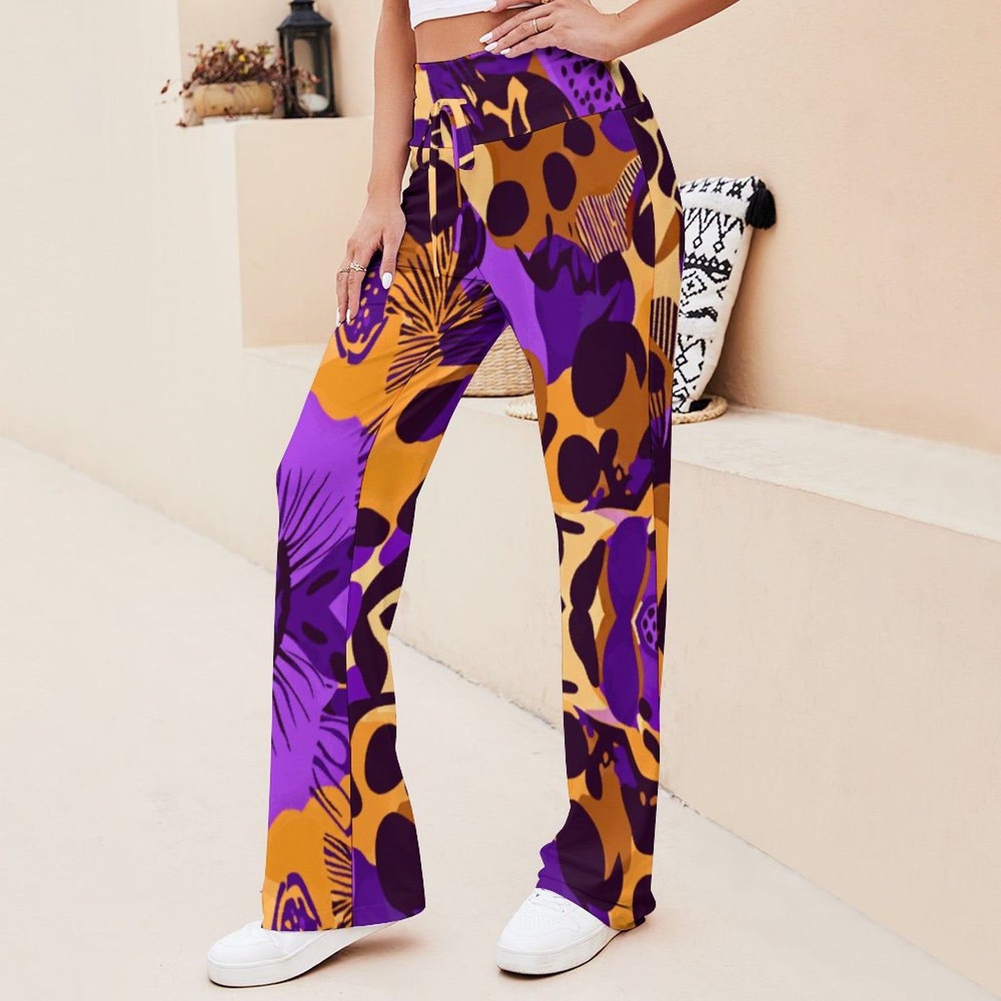 Personalized Drawstring Yoga PantsxP with Straight Baggy (All-Over Printing)