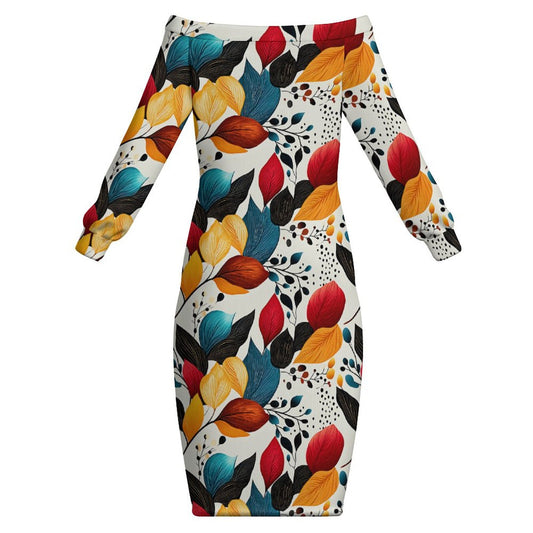 Long sleeved dress Off-the-Shoulder Long Sleeve Dress