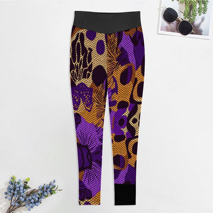 Custom Printed Honeycomb Textured Yoga Pants for Women (All-Over Printing)