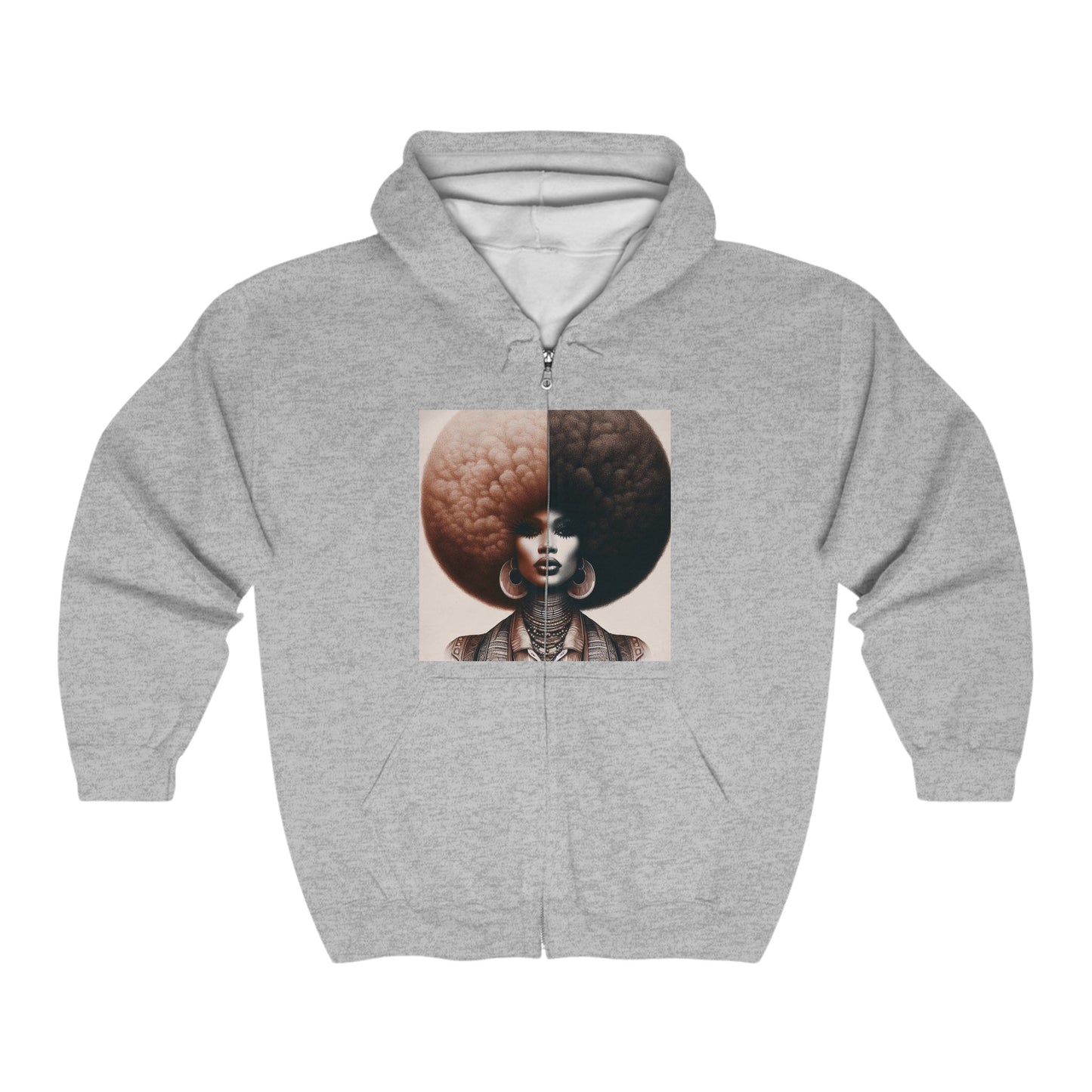 Afro Power Unisex Heavy Blend™ Full Zip Hooded Sweatshirt #AP3