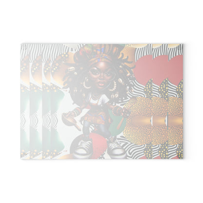 Glass Cutting Board, Afrocentric Kitchen Decor, Ankara Pattern Glass Board, Ethnic Design Cheese Board, Unique Housewarming Gift
