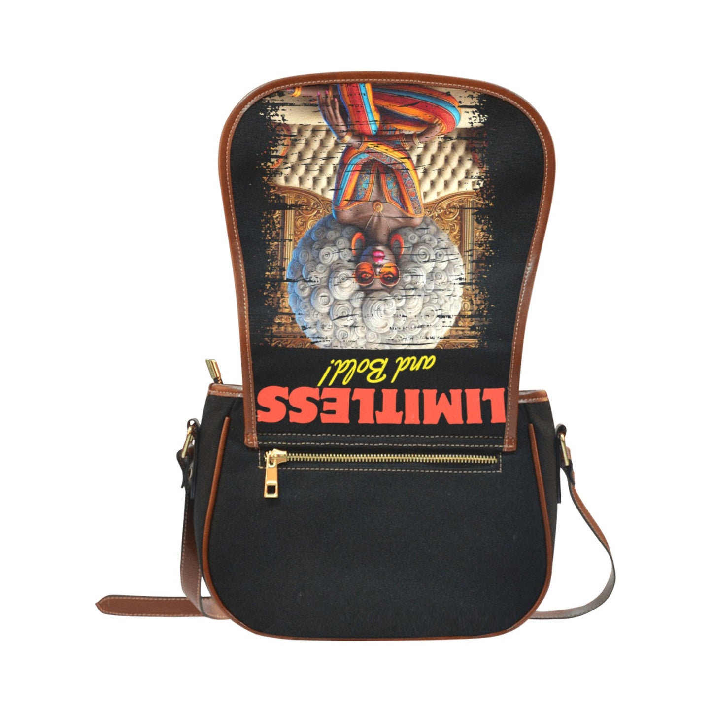 Limitless and Bold Small Saddle Bag Model 1649 Saddle Bag/Small (Model 1649)(Flap Customization)
