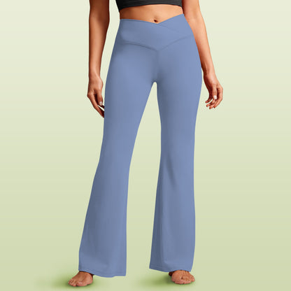 Women's High Waist Crossover Tummy Control Flare Leggings High Waist Crossover Tummy Control Flare Leggings
