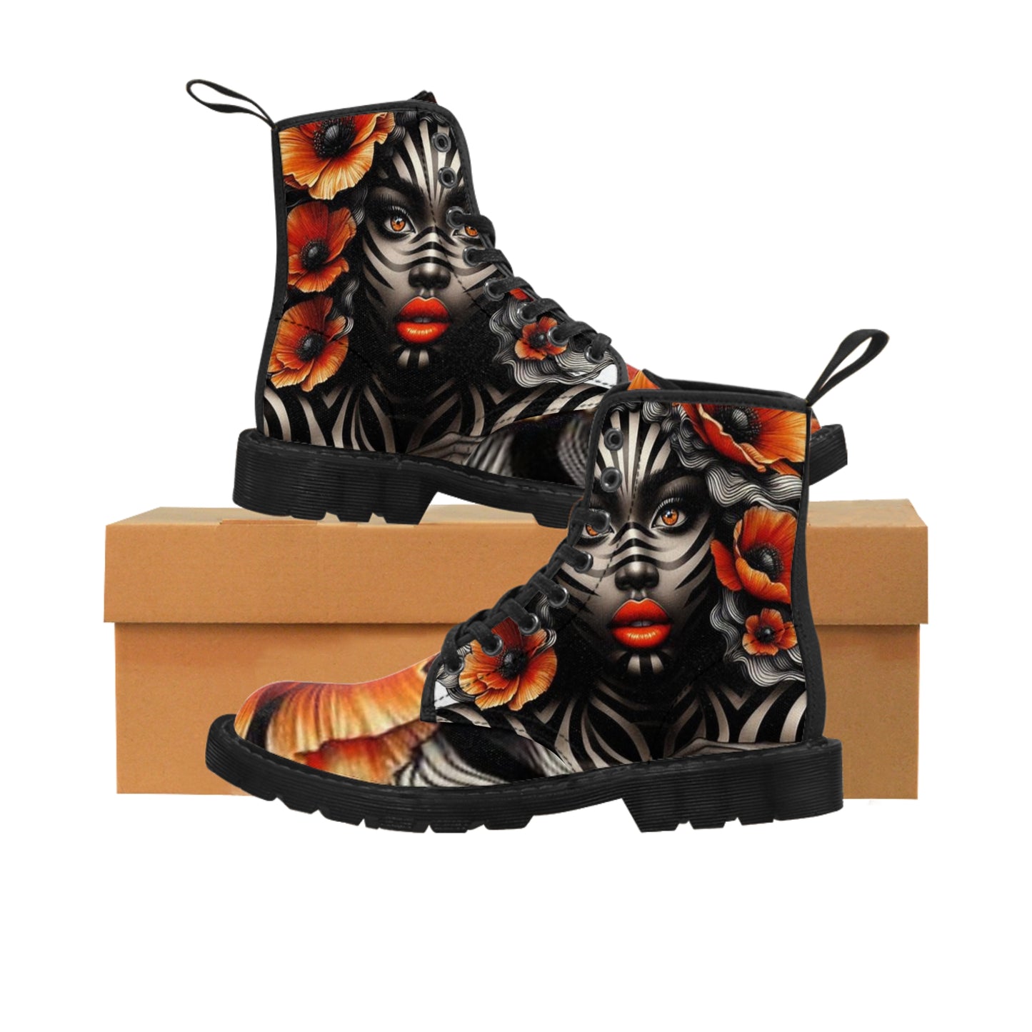 Zebra Fantasy Women's Canvas Boots #ZF16