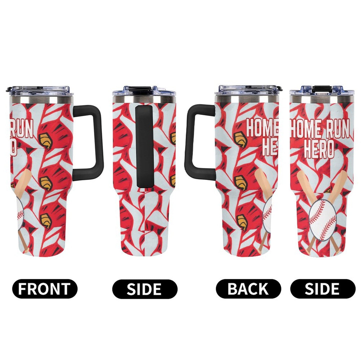 Home Run Hero 40oz Insulated Tumbler with Handle and Straw