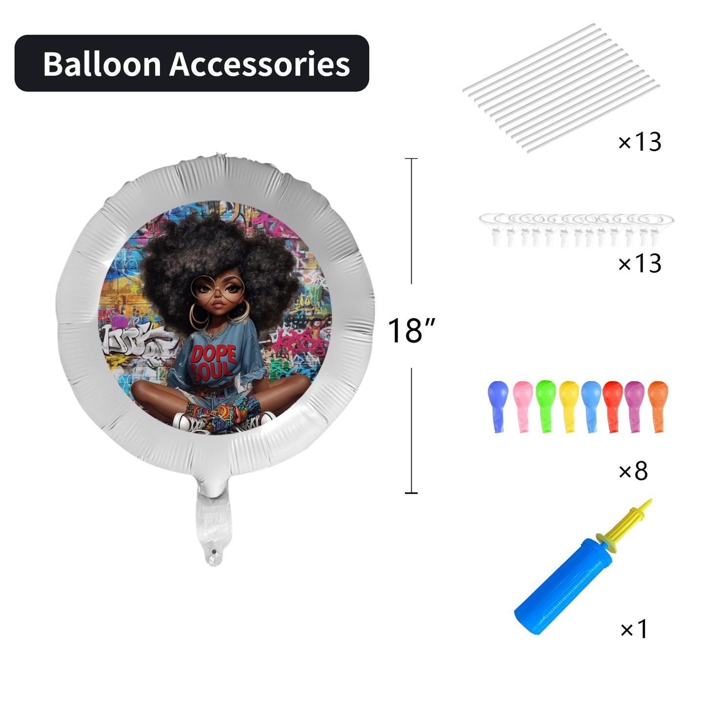 Dope Soul Foil Balloon (18inch)(5 Pack) Foil Balloon (18inch)(5 Pack)