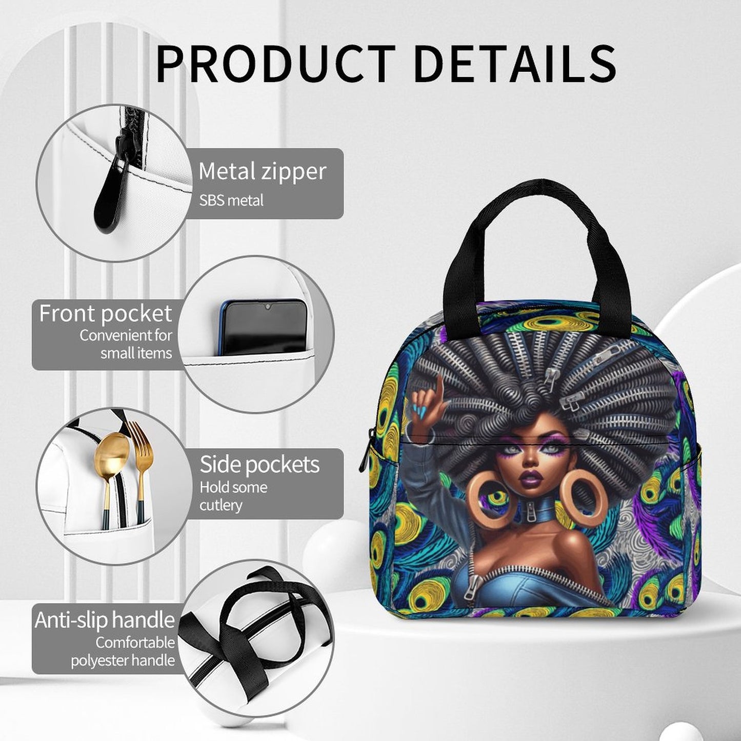 Large Insulated Lunch Totes for Adults (All-Over Printing)