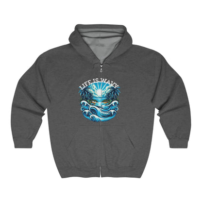 Life is Wavy Unisex Heavy Blend™ Full Zip Hooded Sweatshirt #LW1