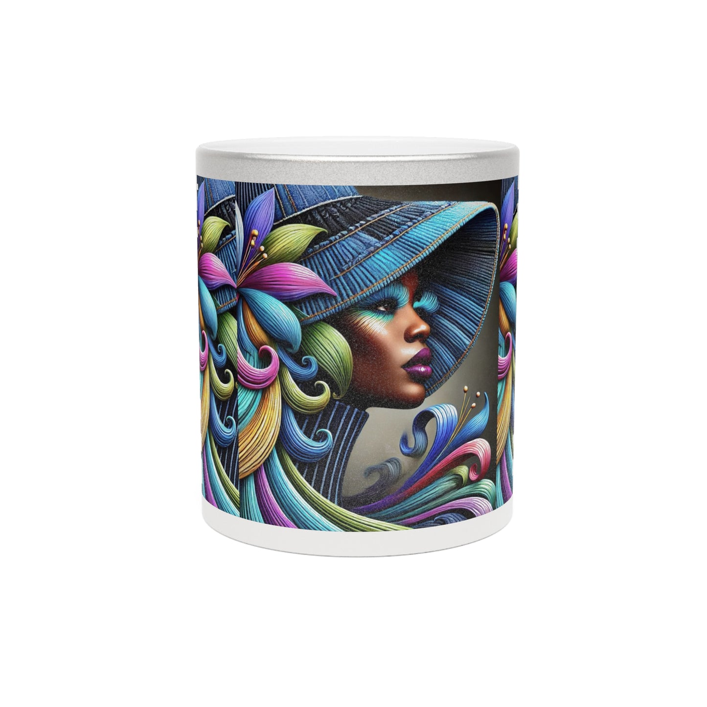 Denim Beauty African Art Metallic Mug #DB1