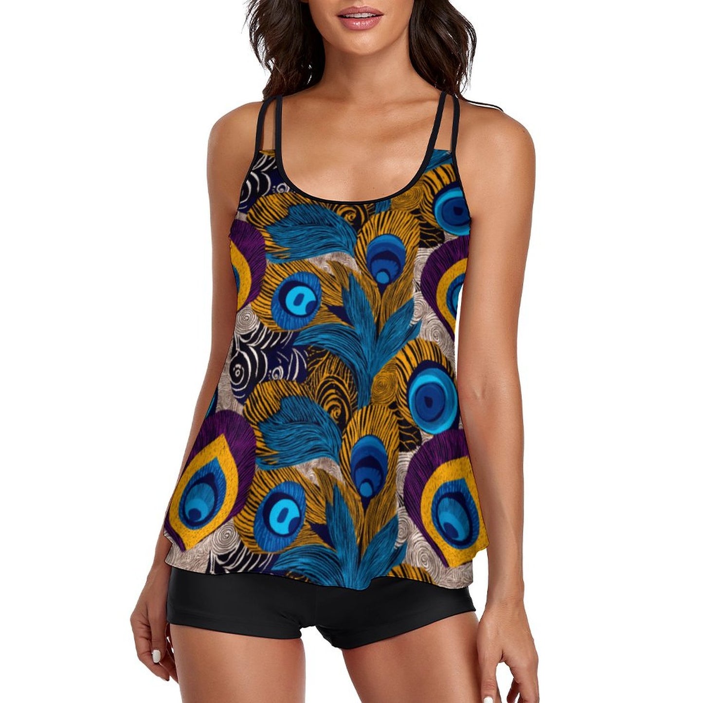 Tankini Two Piece Swimsuits QZ6072 (All-Over Printing on the Top)