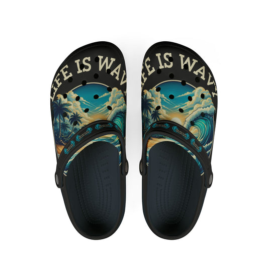 Life is Wavy EVA Foam Rubber Shoes (AOP) #LW2U