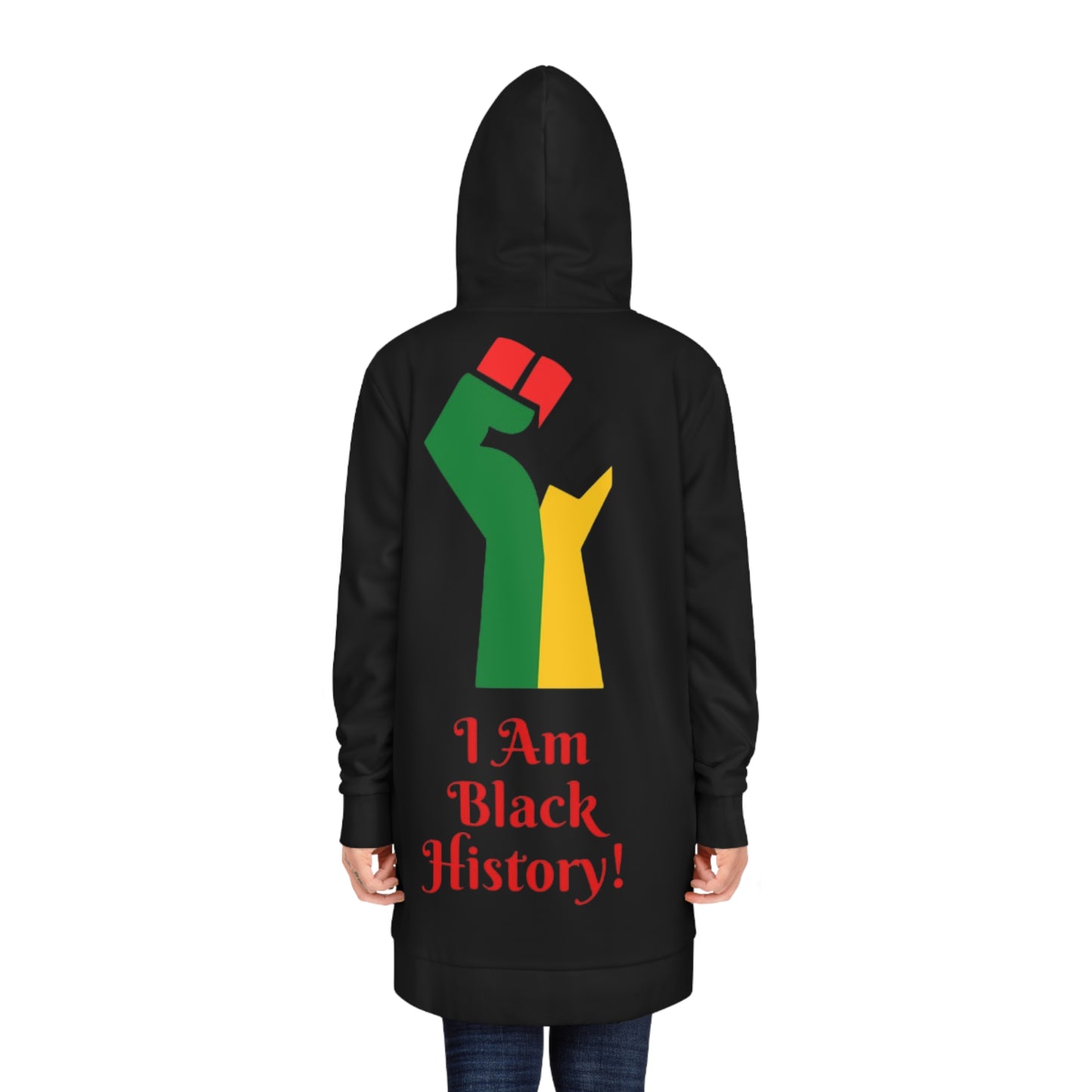 I AM Black History Bold African Print Women's Hoodie Dress - Stylish & Comfortable Statement Piece #!ABH3