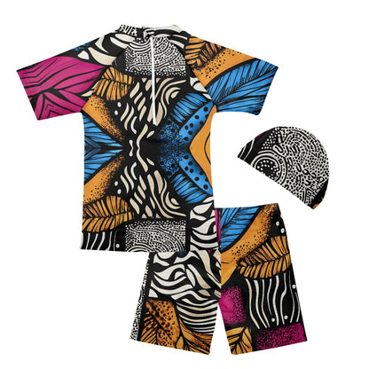 Boys' three-piece swimsuit