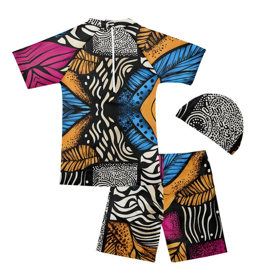 Boys' three-piece swimsuit