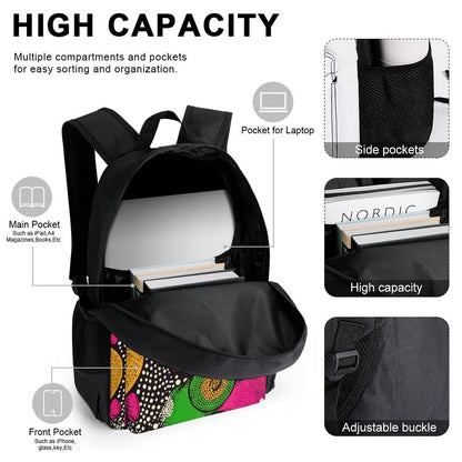 Abstract Set of 3 Bags (Shoulder Bag Lunch Bag & Pencil Pouch)
