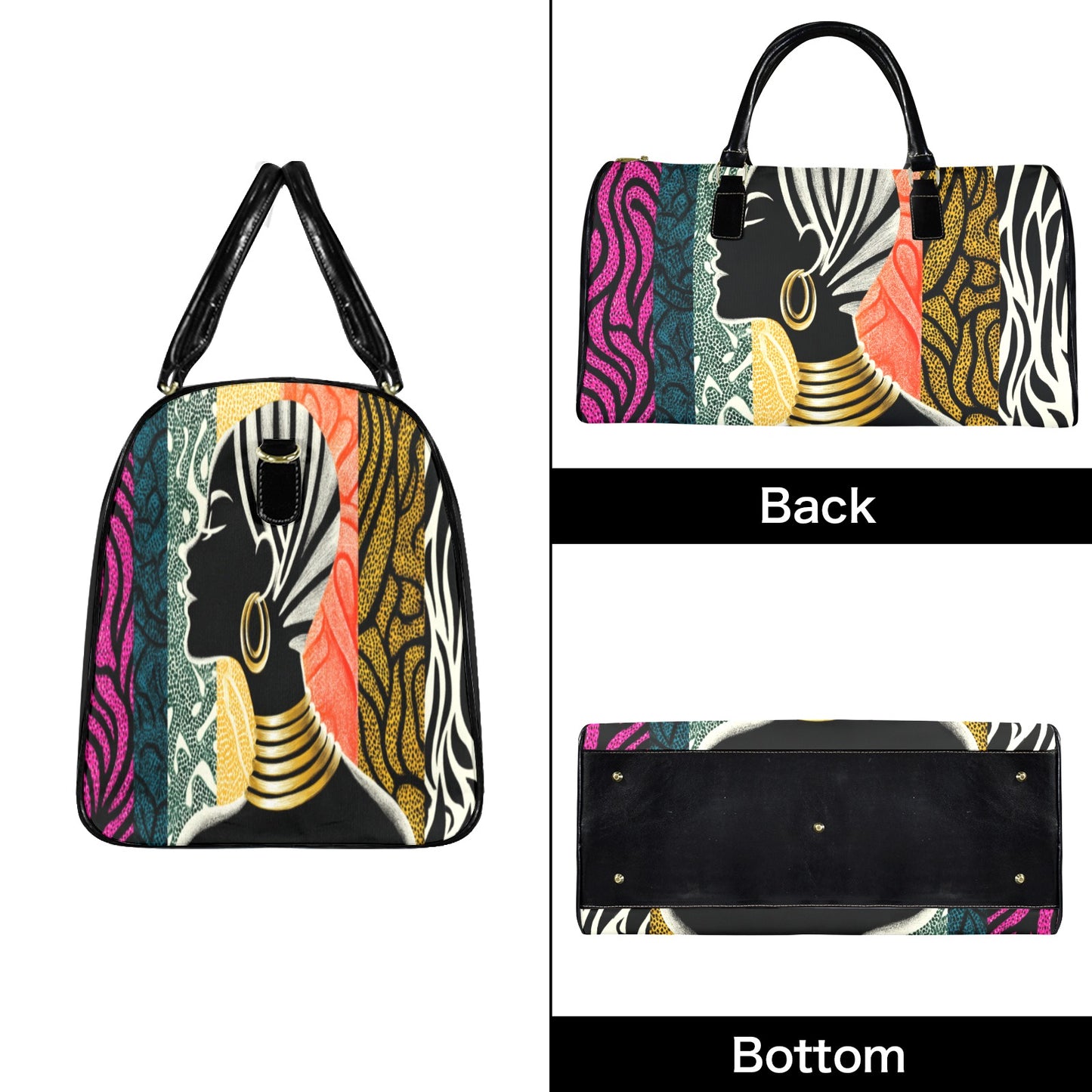 Legacy Personified Women's Large Capacity Travel Bag-Large (Black Short Patch) (1737) Large Capacity Travel Bag-Large (Black Short Patch) (1737)