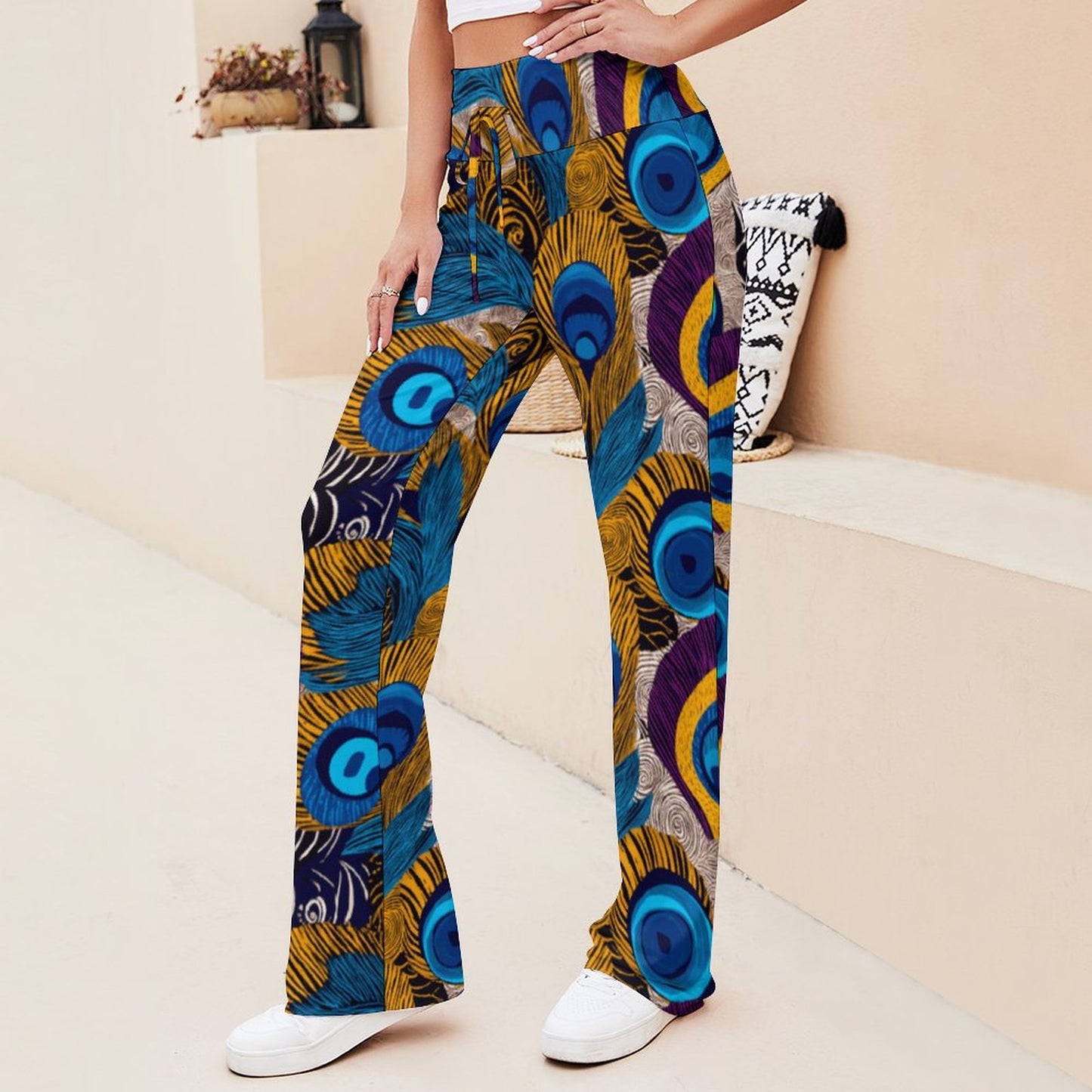 Personalized Drawstring Yoga PantsxP with Straight Baggy (All-Over Printing)