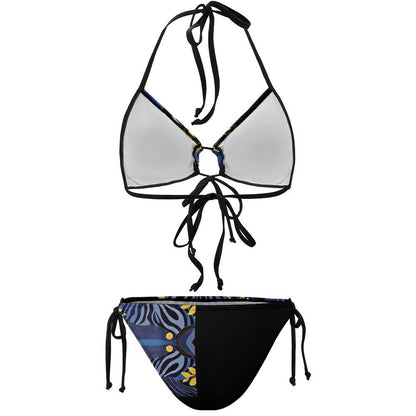 Plus Size Halter Tie Front Bikini Set BK2059 (All-Over Printing)
