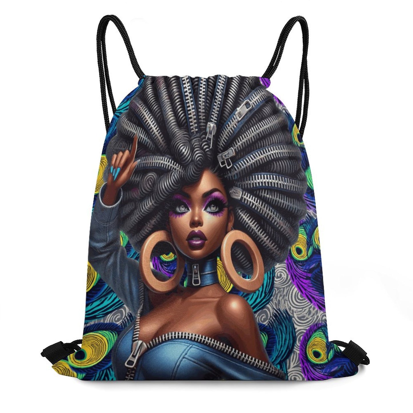 Custom Drawstring Bags with Waffle Cloth Designs