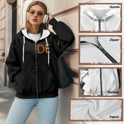 DEI Ladies Loose Zipper Sweatshirt