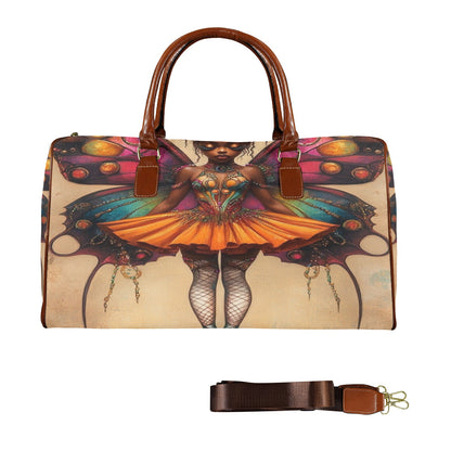 AfroCentric Butterfly Winged Ballerinas Large Capacity Travel Bag-Large (Brown Short Patch) (1737) Large Capacity Travel Bag-Large (Brown Short Patch) (1737)