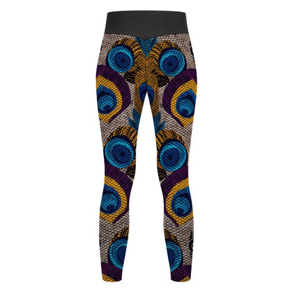 Custom Printed Honeycomb Textured Yoga Pants for Women (All-Over Printing)
