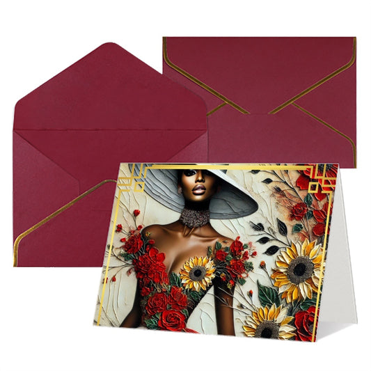 Wedding Golden Edge Greeting Cards (Horizontal)