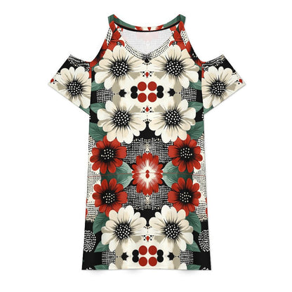 Short dress Cold Shoulder Short Sleeve V Neck Dress