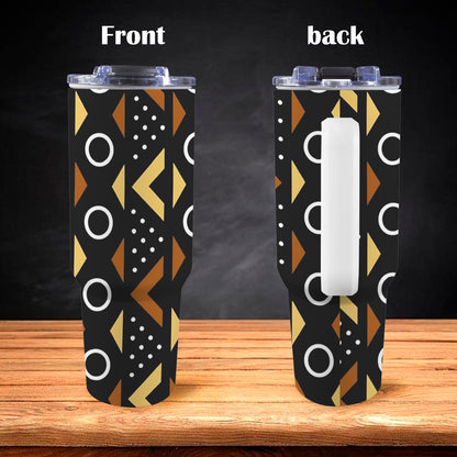 Afrocentric Pattern 40 0z Tumbler With White Handle 40oz Tumbler with White Handle