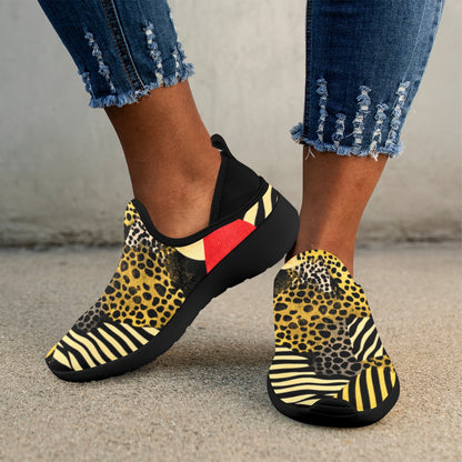 Golden Zebra Women's Fly Weave Drop-In Heel Sneakers Fly Weave Drop-in Heel Sneakers for Women (Model 02002)