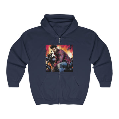 Born To Ride Unisex Heavy Blend™ Full Zip Hooded Sweatshirt #13MU