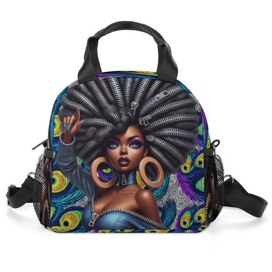 Insulated Lunch Crossbody Bag with Strap for Office School Picnic (All-Over Printing)