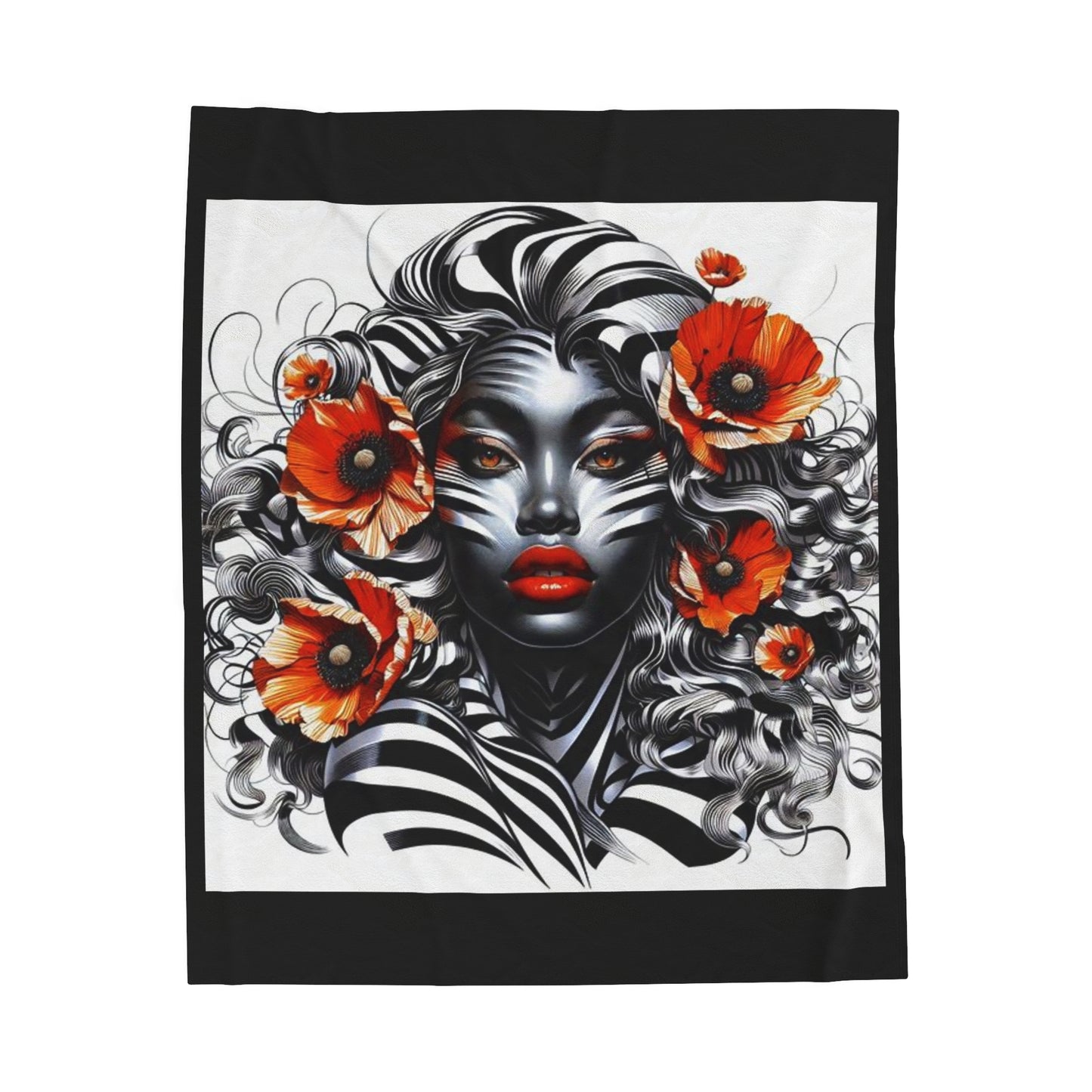 Zebra Fantasy Velveteen Plush Blanket #ZF25