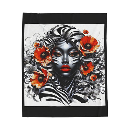 Zebra Fantasy Velveteen Plush Blanket #ZF25