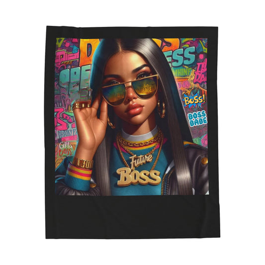 Future Boss Velveteen Plush Blanket #25