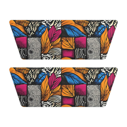 Floral and Feathers Pattern Womens Removable-Strap Beach and Indoor Sandals