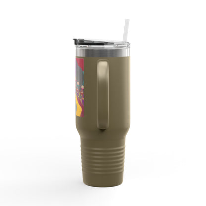 Afrocentric Tumbler Mug, Black Woman Afro Sunglasses Drinkware, Travel Coffee