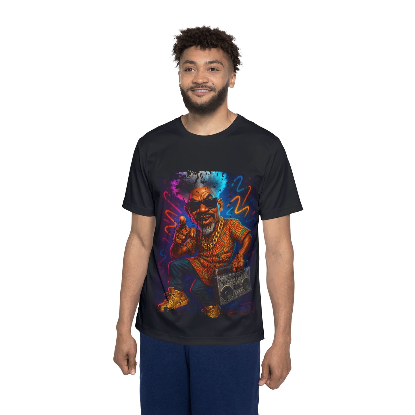 Vibrant Men's Sports Jersey – Retro Hip-Hop Style Tee