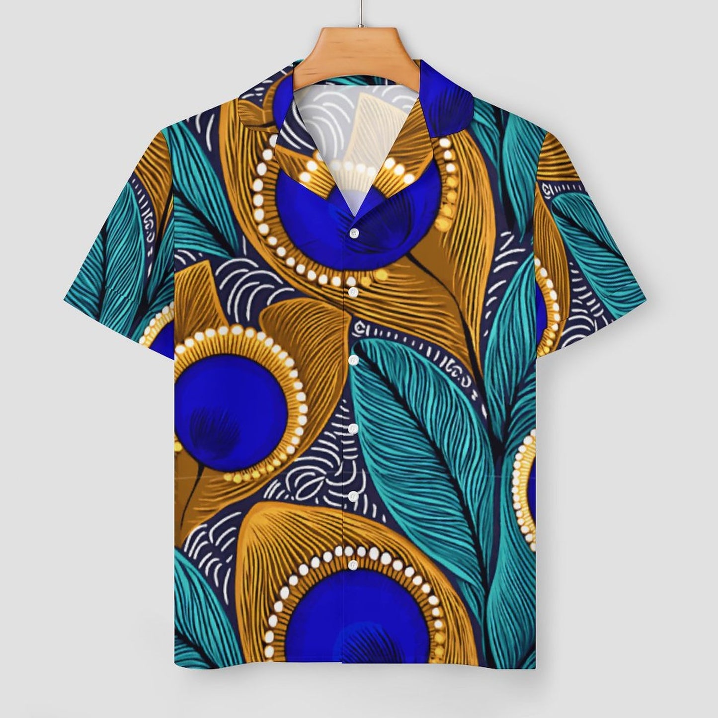 Peacock Pattern 120gsm Worn-effect Fabric Women Satin Pajama Set 201 (All-Over Printing)