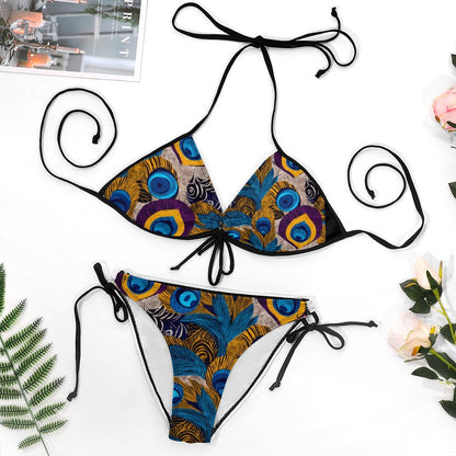 Plus Size Halter Tie Front Bikini Set BK2059 (All-Over Printing)