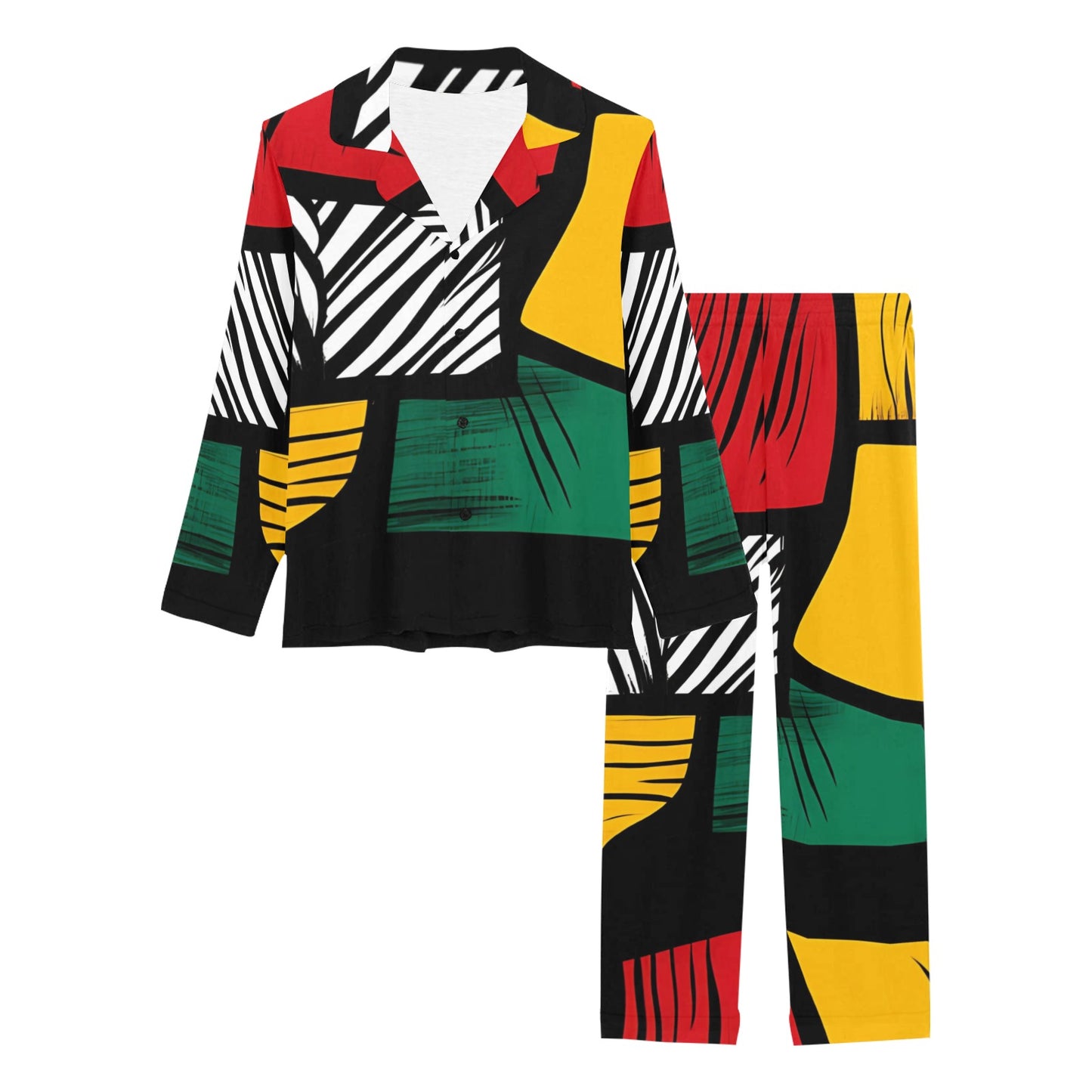 Geometric Pattern Women's Pajama Set Women's Long Pajama Set