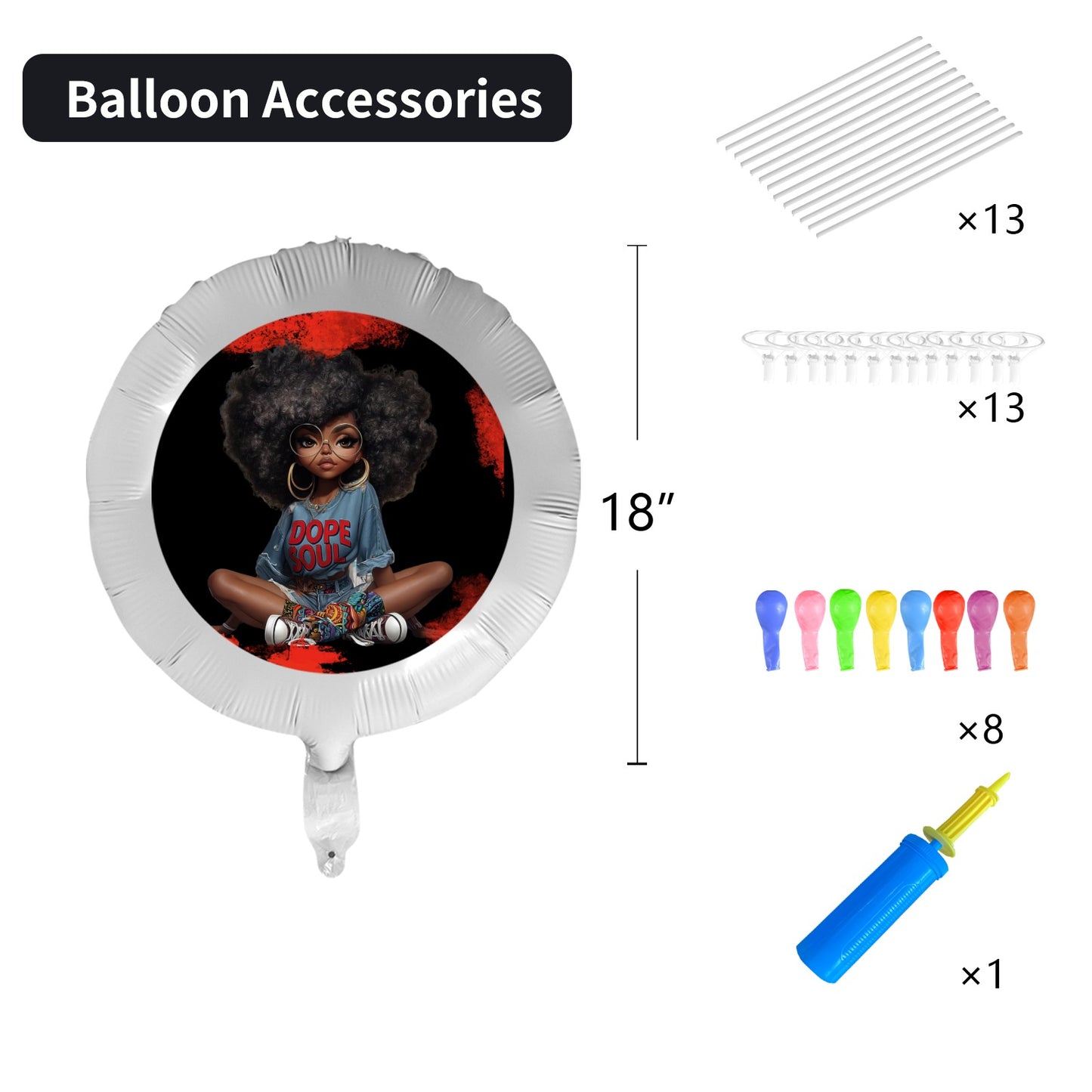 Dope Soul Foil Balloon (18inch)(5 Pack) Foil Balloon (18inch)(5 Pack)