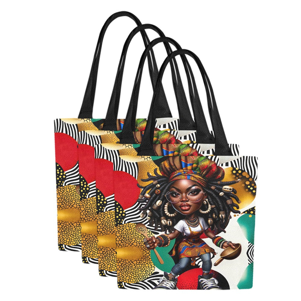 Canvas Tote Bag (Model1657) (Set of 4)