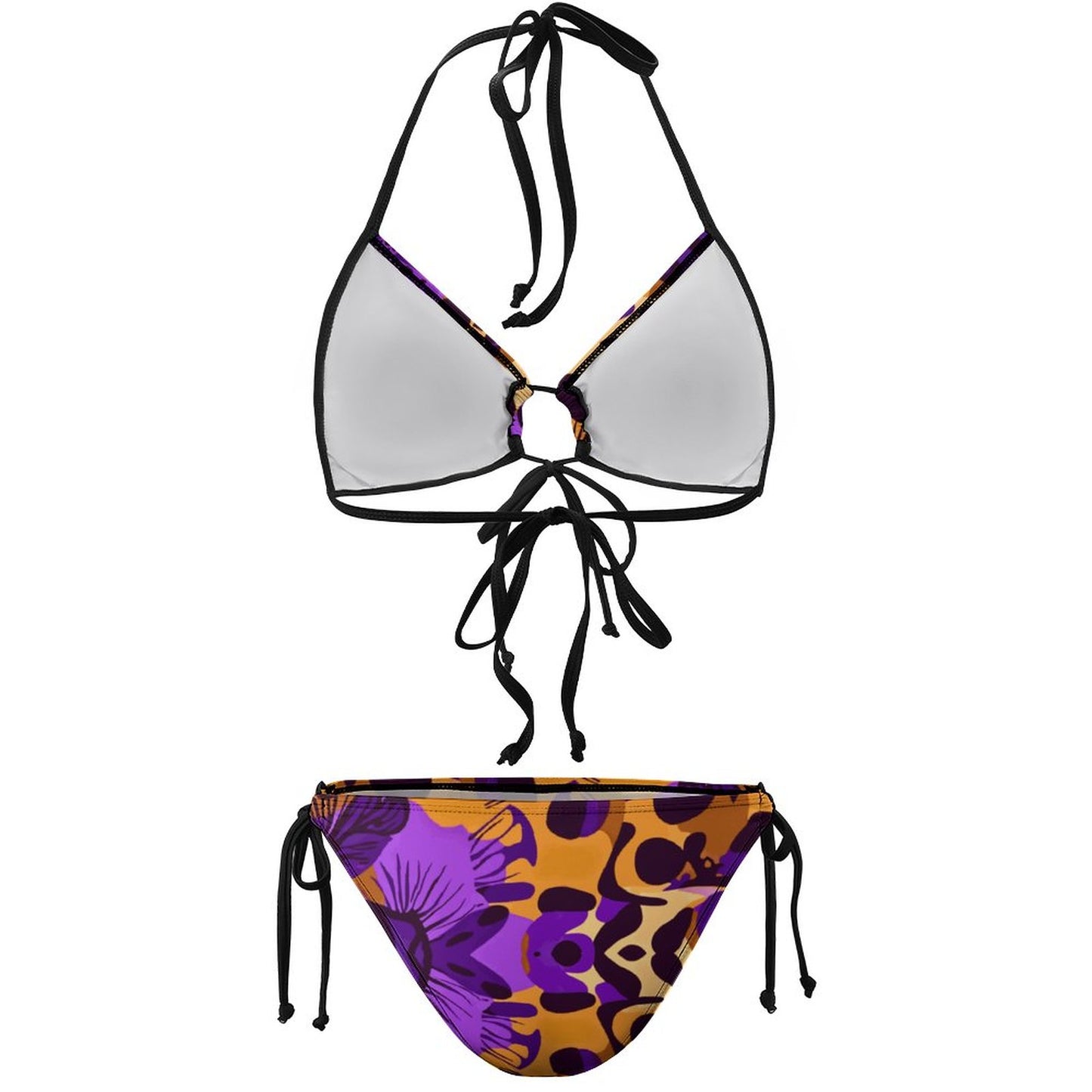 Plus Size Halter Tie Front Bikini Set BK2059 (All-Over Printing)
