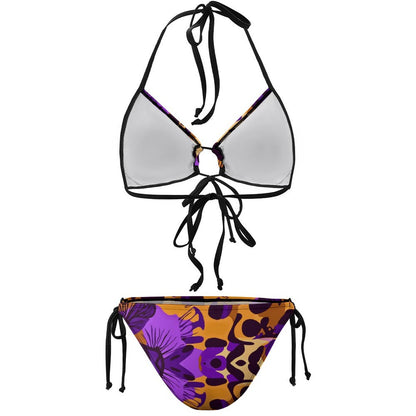 Plus Size Halter Tie Front Bikini Set BK2059 (All-Over Printing)