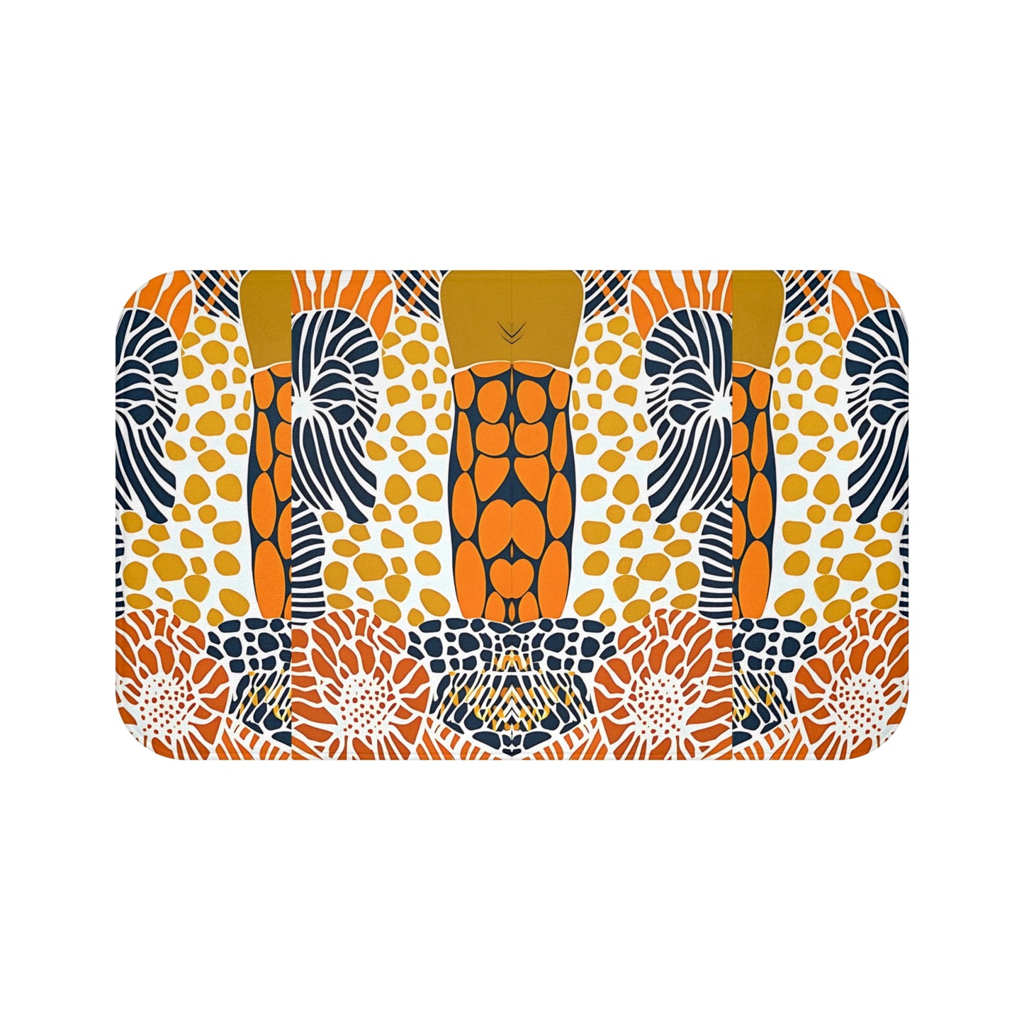 Vibrant Botanical Bath Mat, Boho Bathroom Decor, Modern Home Accent, Cozy Gift for Art Lovers, Unique Bath Accessory